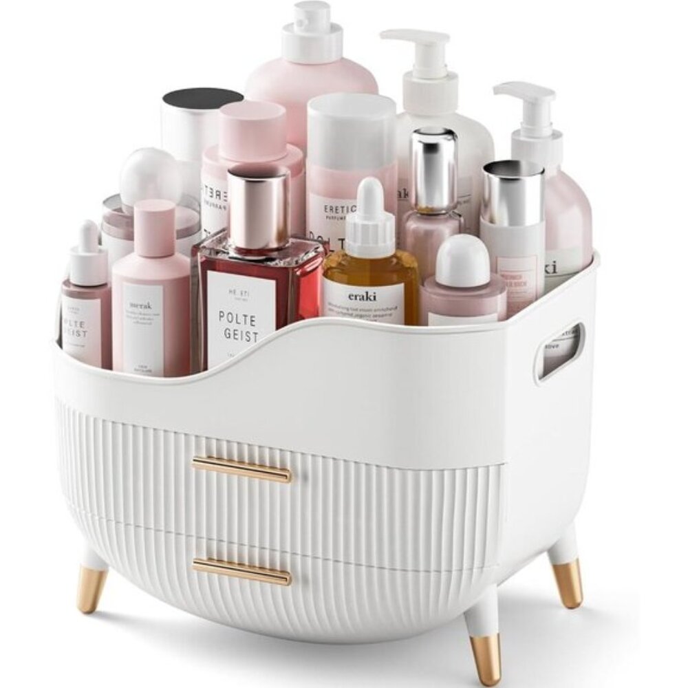 New Makeup Organizer with Drawers, Large Skincare Storage Box for Vanity & Bath